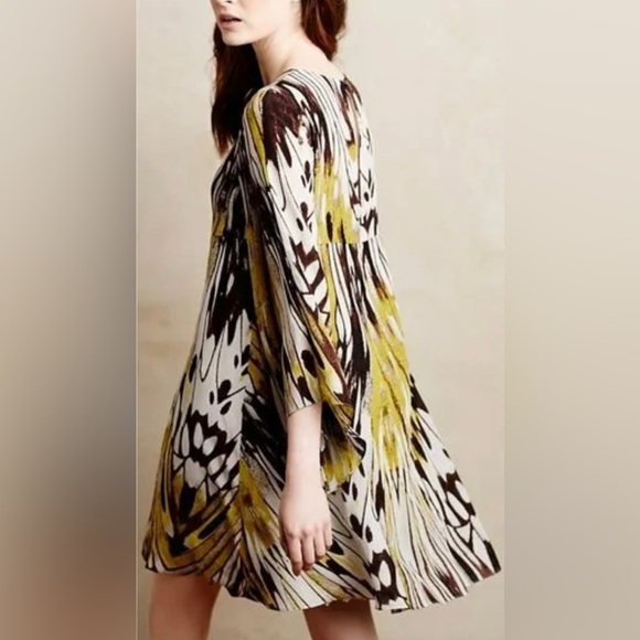Leifsdottir OP silk Sarita butterfly print mini dress from Anthropologie - Picture 3 of 13
